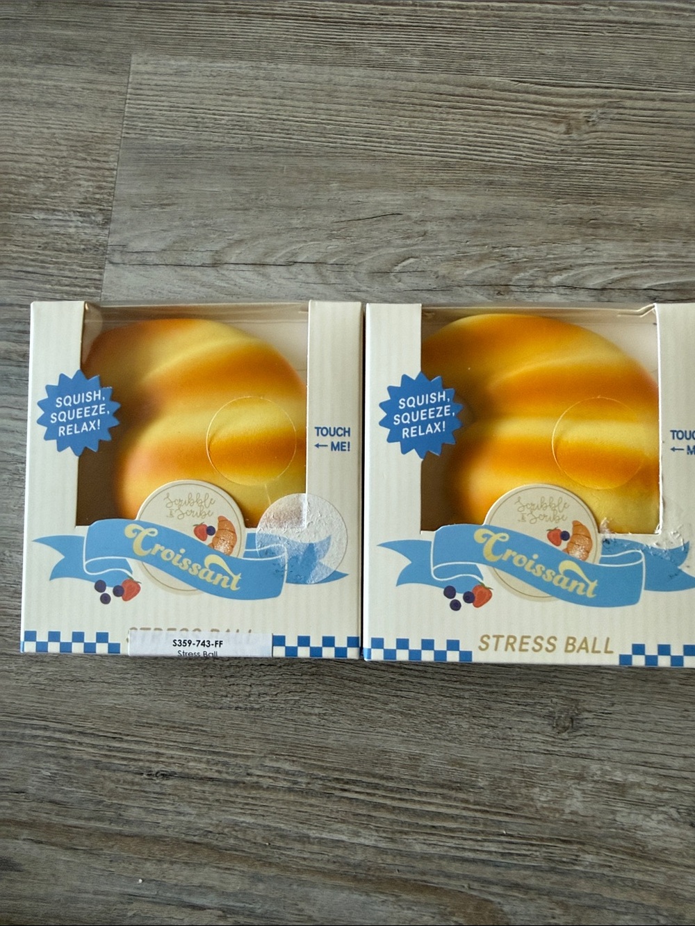Croissant Stress Ball - Yellow/Orange Squishy Stress Relief set of 2